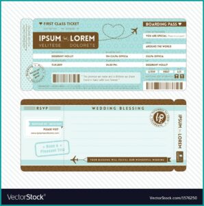 Invitation Airplane Ticket Template