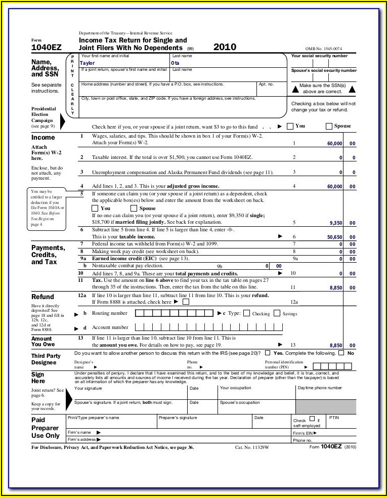 Irs 2013 Tax Forms 1040ez