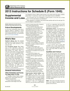 Irs Form 1040 Schedule E 2014