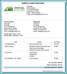 Lawn Service Quote Template