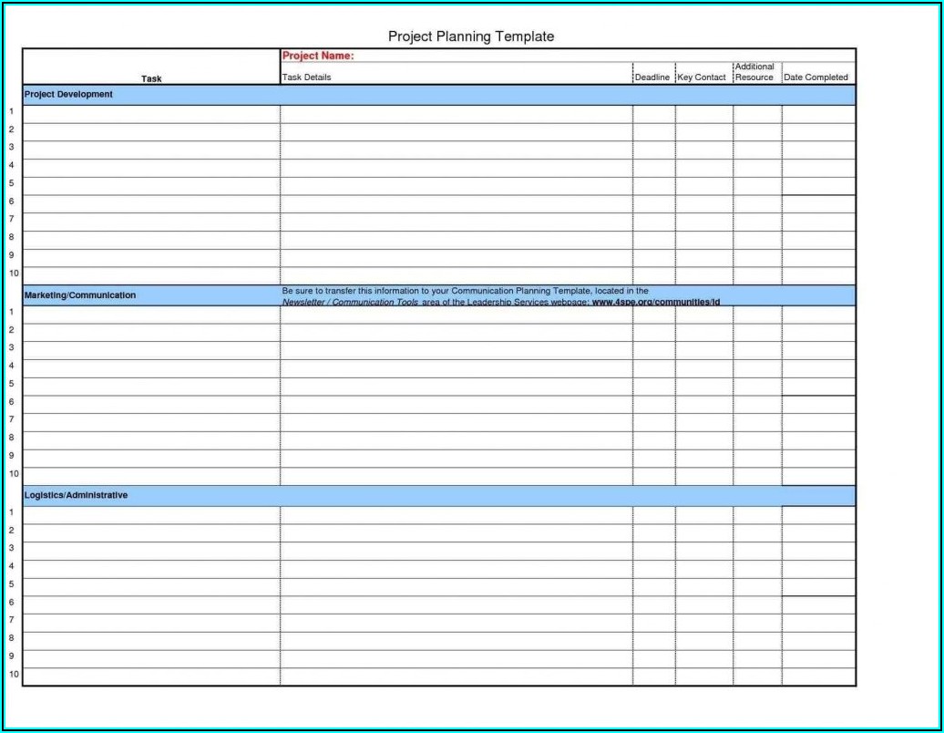 Microsoft Excel Project Plan Template Download