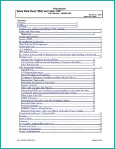 Msds Secondary Label Template