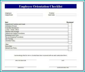 New Employee Onboarding Template Excel