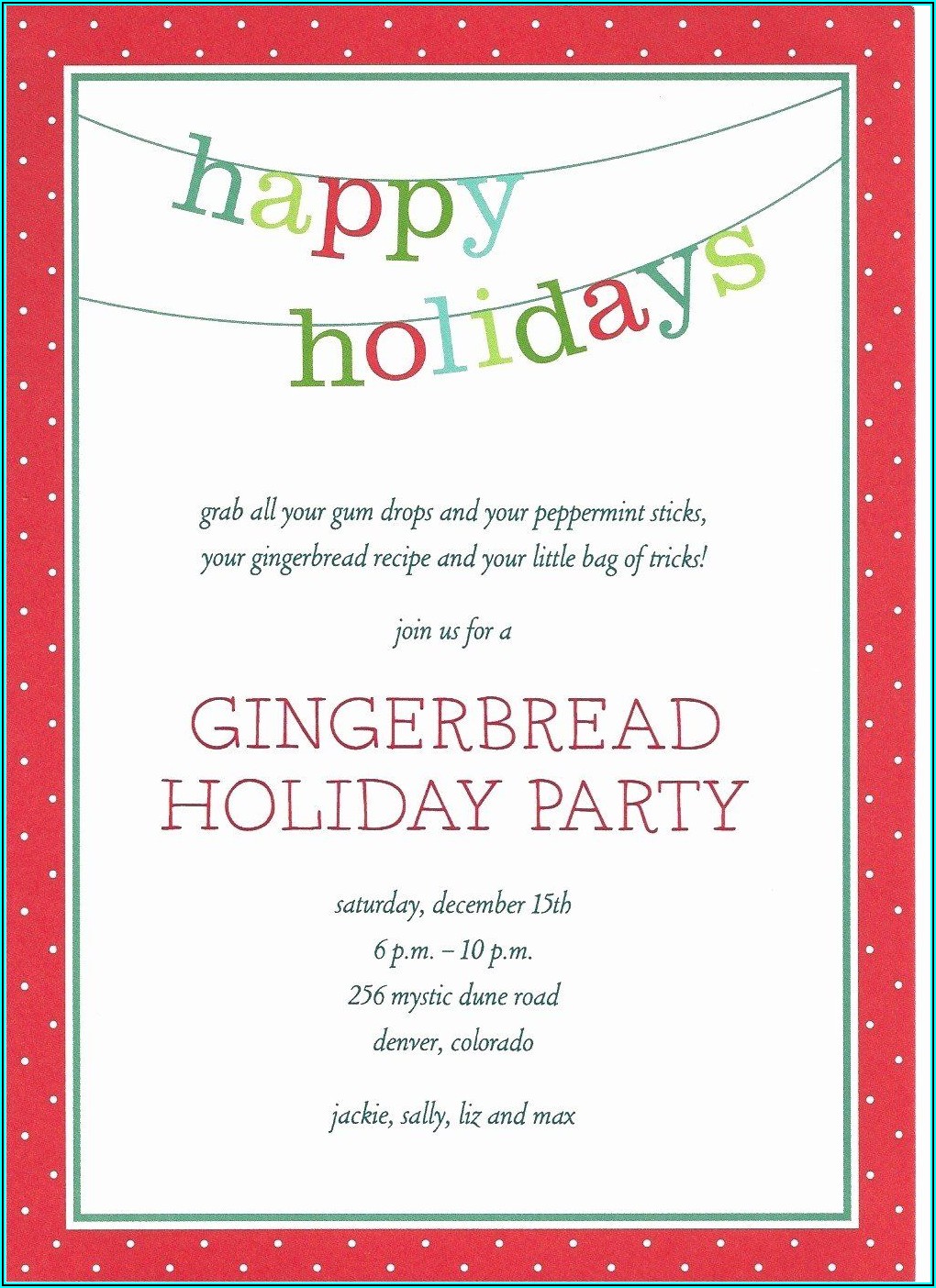 Office Holiday Party Invitation Template