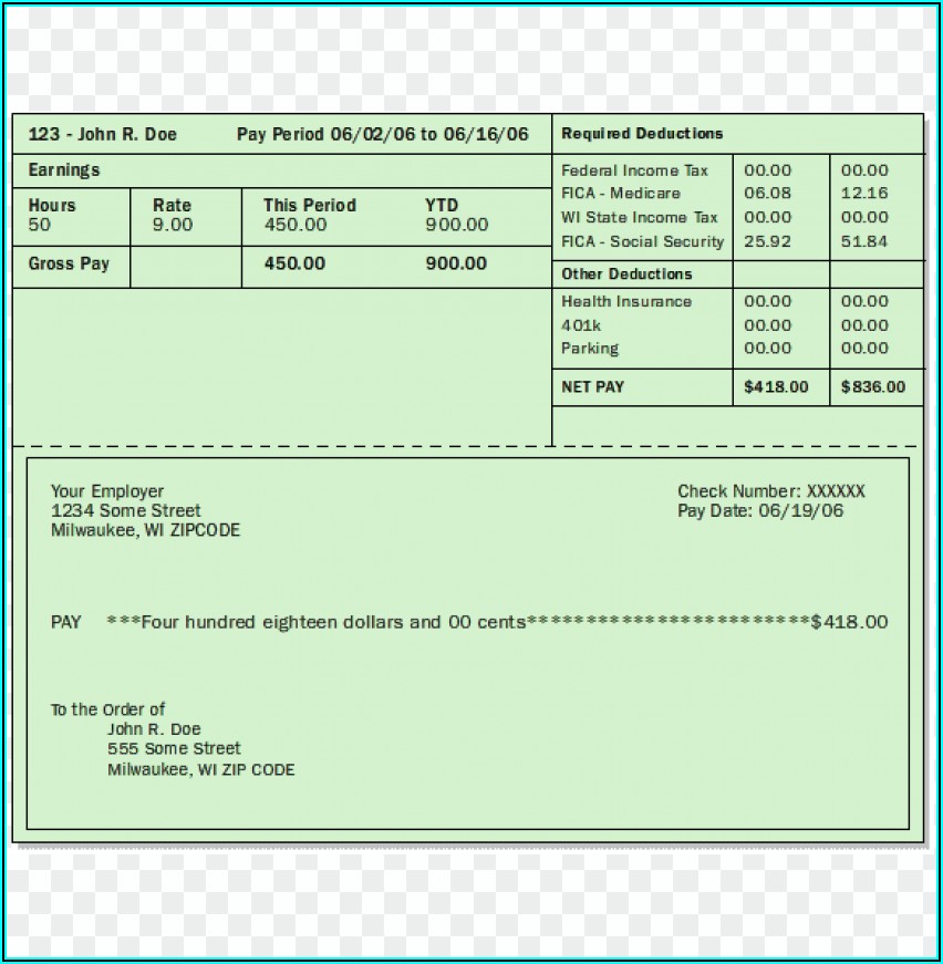 Paycheck Stub Templates For Microsoft Word
