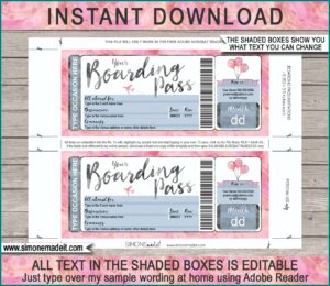 Plane Ticket Invitation Printable