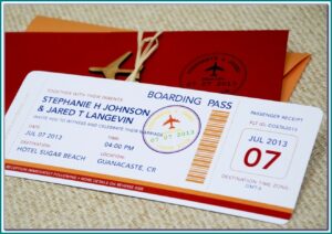 Plane Ticket Invitation Template Free