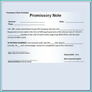 Promissory Note Family Loan Template