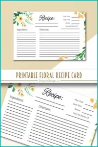 Recipe Index Cards Template