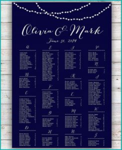 Seating Chart Poster Template Free