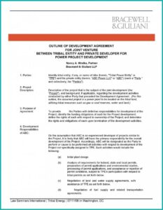 Template Joint Venture Agreement South Africa