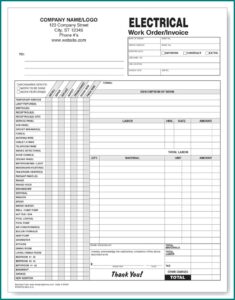Work Order Invoice Forms