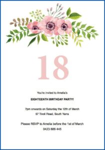 18th Birthday Invitation Templates Free Download