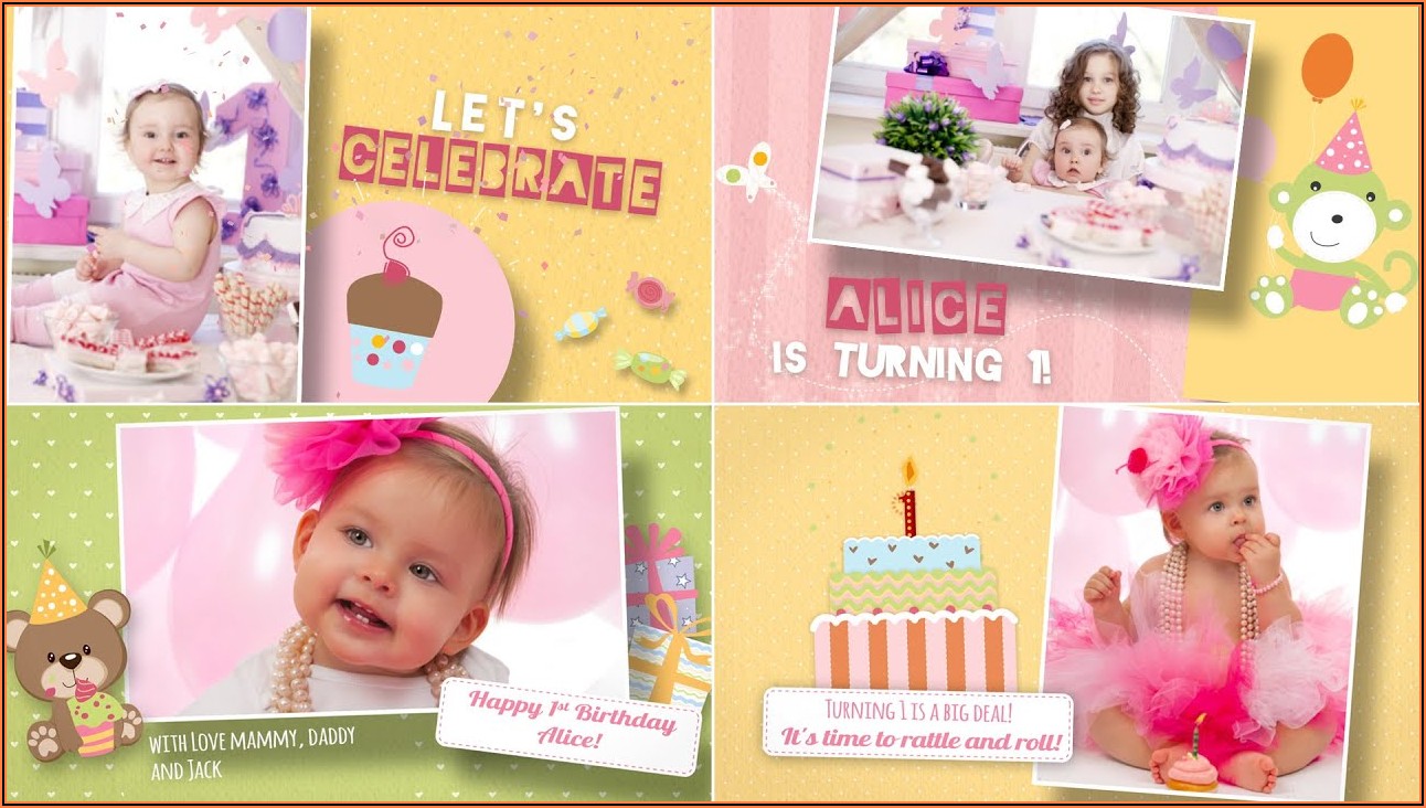 1st Birthday Invitation After Effects Template Free Download