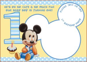 1st Birthday Invitation Blank Templates