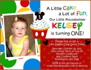 1st Birthday Invitation Card Matter