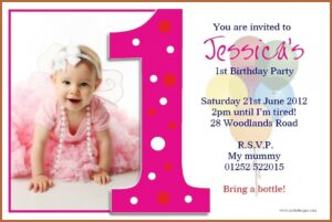 1st Birthday Invitation Template India