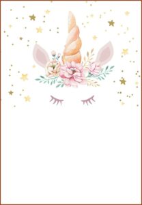 1st Birthday Invitation Template Unicorn