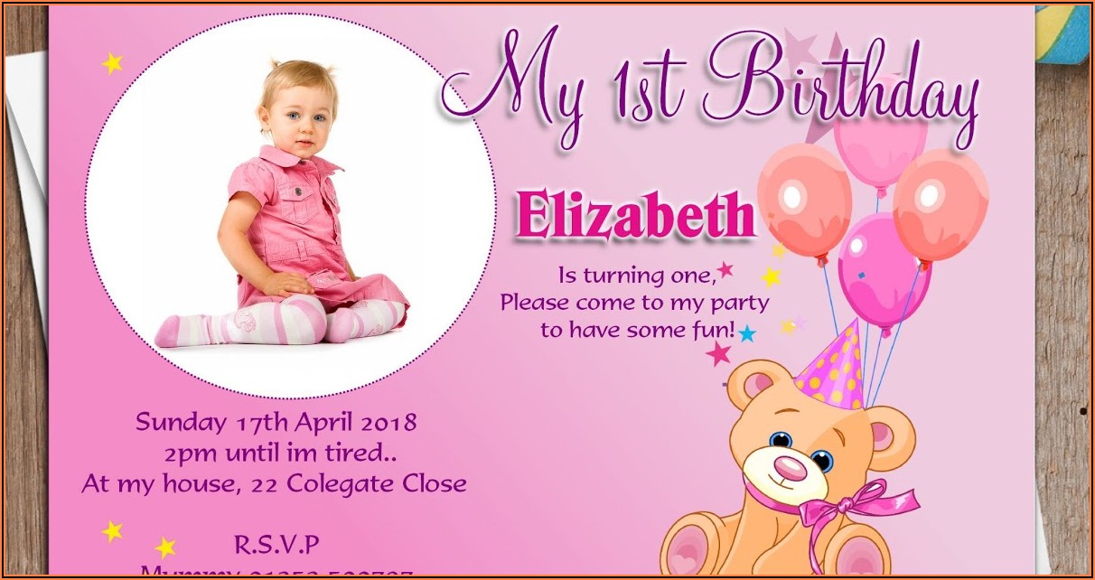 1st Birthday Invitation Wording For Baby Boy