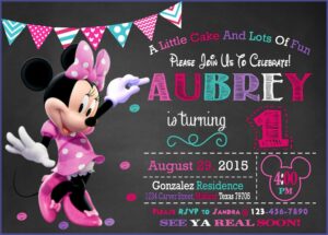 1st Birthday Invitations Girl Minnie Mouse