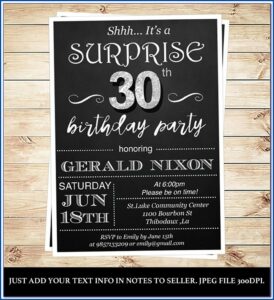 30th Birthday Invitation Templates For Him