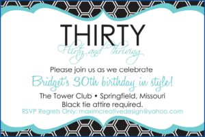 30th Birthday Invitation Wording For Mens