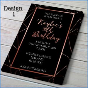 30th Birthday Invitations Rose Gold