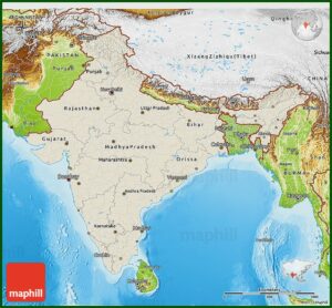 3d Relief Map Of India