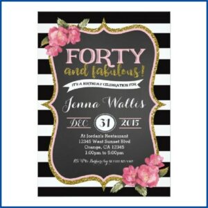 40th Surprise Birthday Invitations For Her