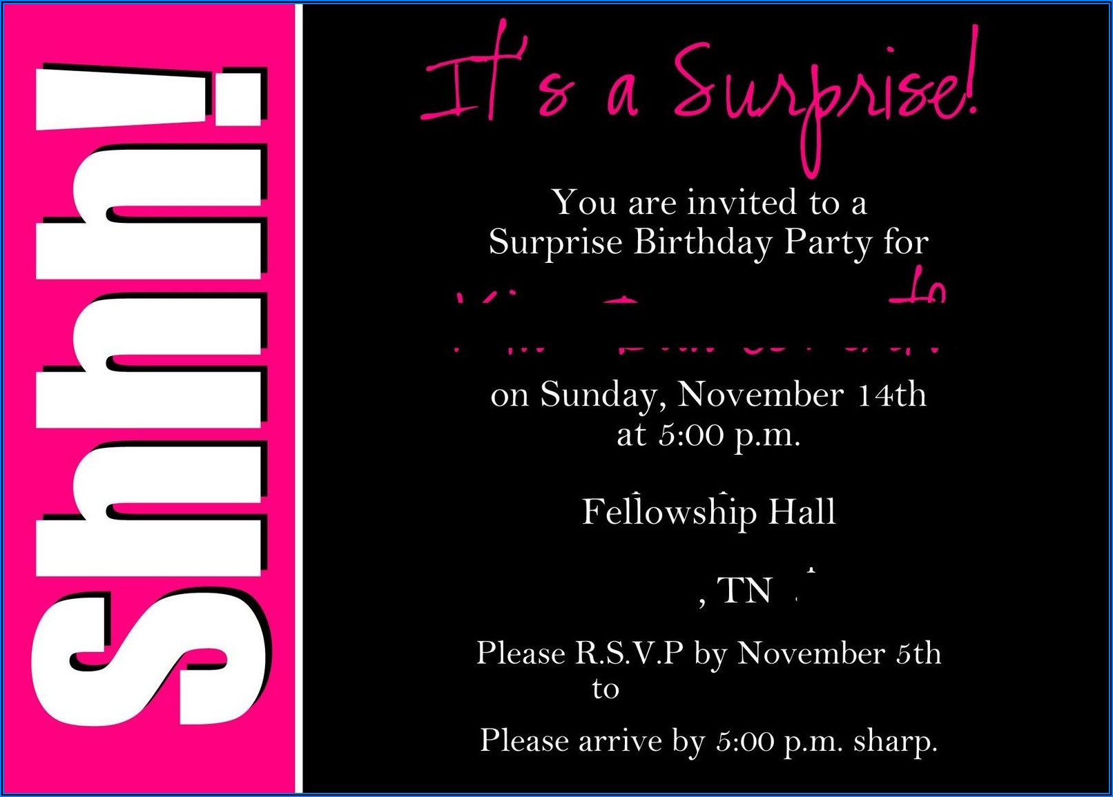 40th Surprise Birthday Invitations