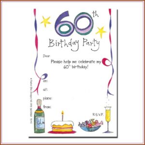 60th Birthday Invitation Templates Blank