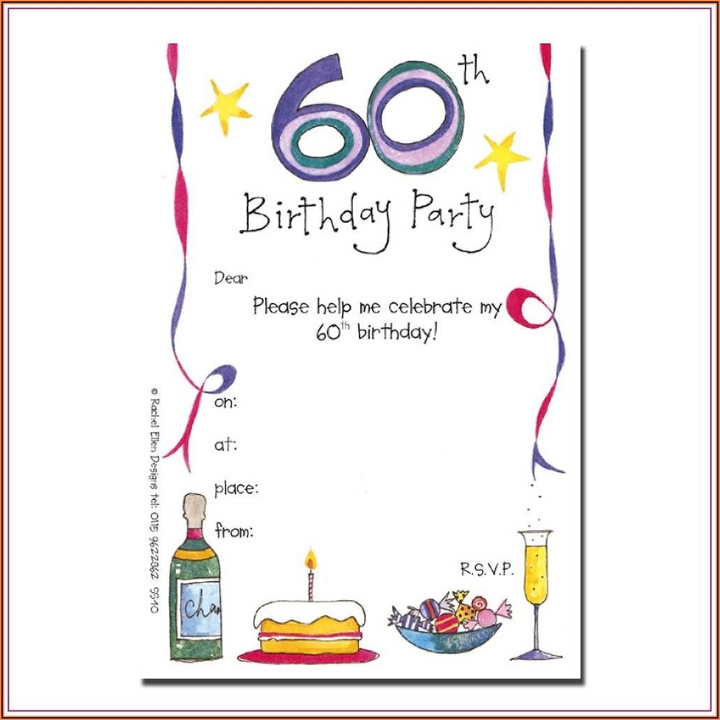 60th Birthday Invitation Templates Blank