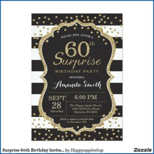60th Surprise Birthday Invitations With Photo