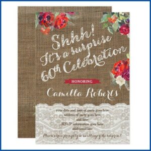 60th Surprise Birthday Party Invites