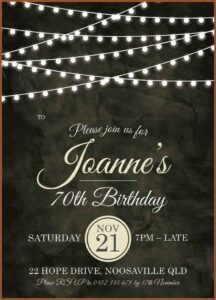 70th Birthday Invitations Australia