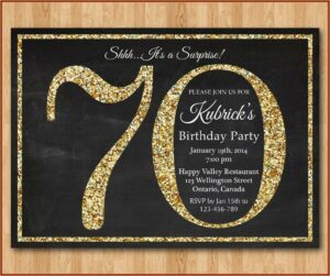 70th Birthday Invitations With Picture