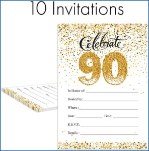 90th Birthday Invitations With Envelopes