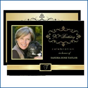 90th Birthday Invitations With Photo