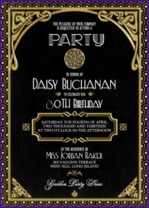 Art Deco Birthday Invitation Template Free