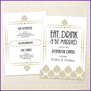 Art Deco Wedding Invitation Template