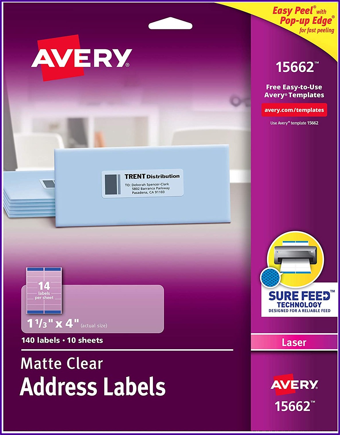 Avery Clear Labels Template 5662