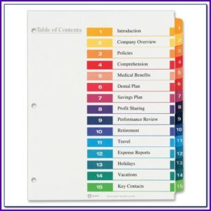 Avery Ready Index Template 12 Tab