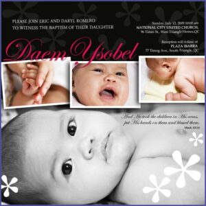 Baby Boy 1st Birthday And Baptism Combined Invitations