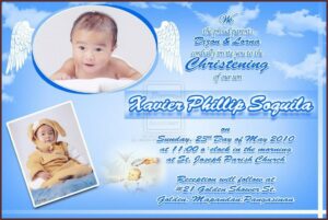 Baby Boy Christening And 1st Birthday Invitation