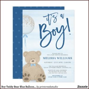 Baby Boy Sprinkle Party Invitations