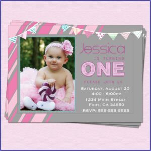 Baby Girl 1st Birthday Invitation Quotes