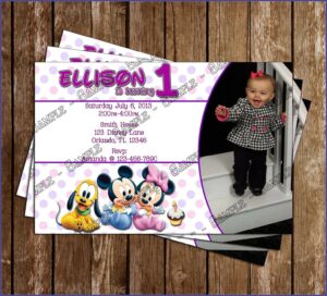 Baby Girl Birthday Invitation Template