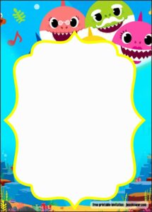 Baby Shark 1st Birthday Invitation Template