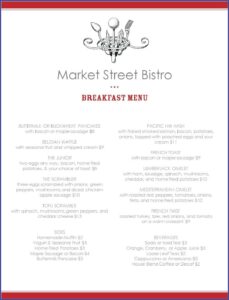 Basic Breakfast Menu Templates Free