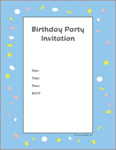 Birthday Invitation Template Word Free Download